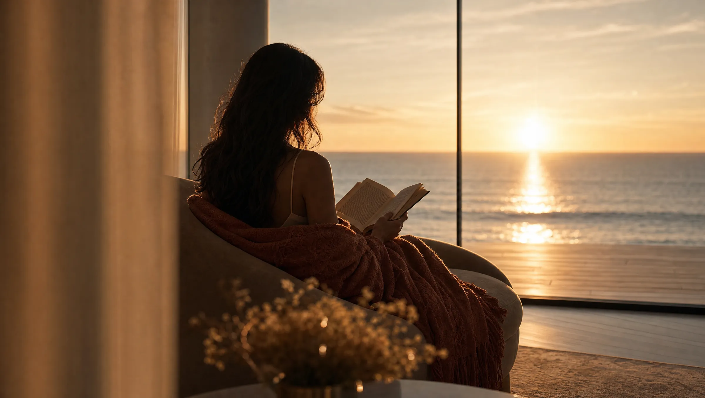 A quiet moment at an AHS Properties residence at golden hour